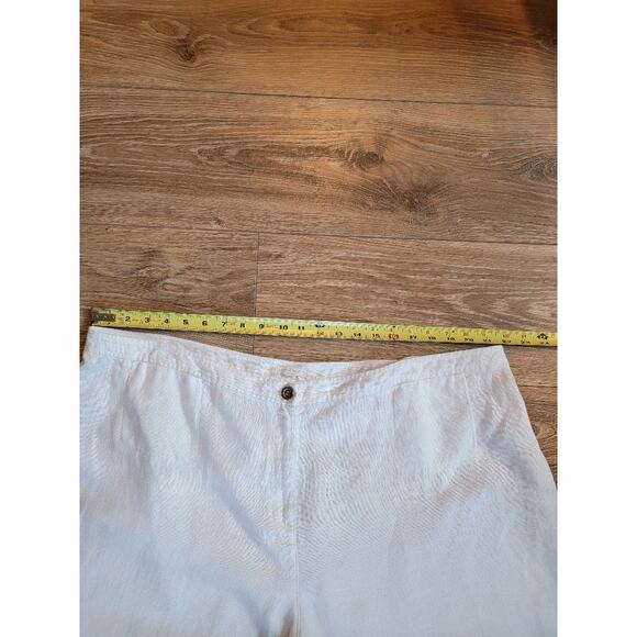 Eileen Fisher Organic Linen Capri Pants 2XL Wide Leg Cottage Core White READ - Picture 4 of 14